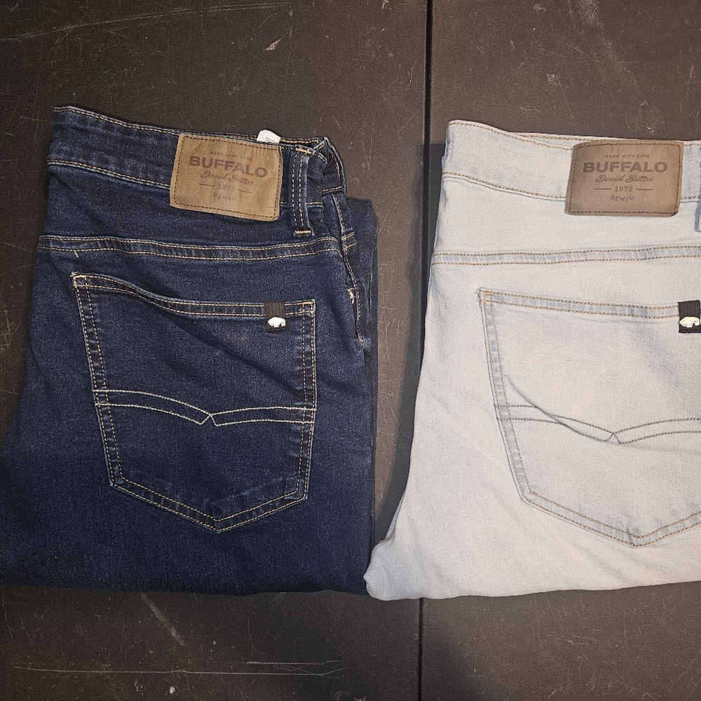 Buffalo Men's Blue and Light Blue Jeans